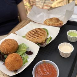 Ferry Market - Rice balls, Knish, and Empanada