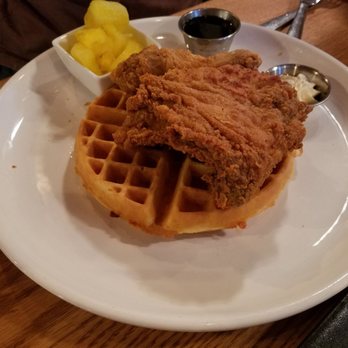 Hen Quarter - Chicken and waffles with yellow watermelon - Southern Near Me - Alexandria, Virginia