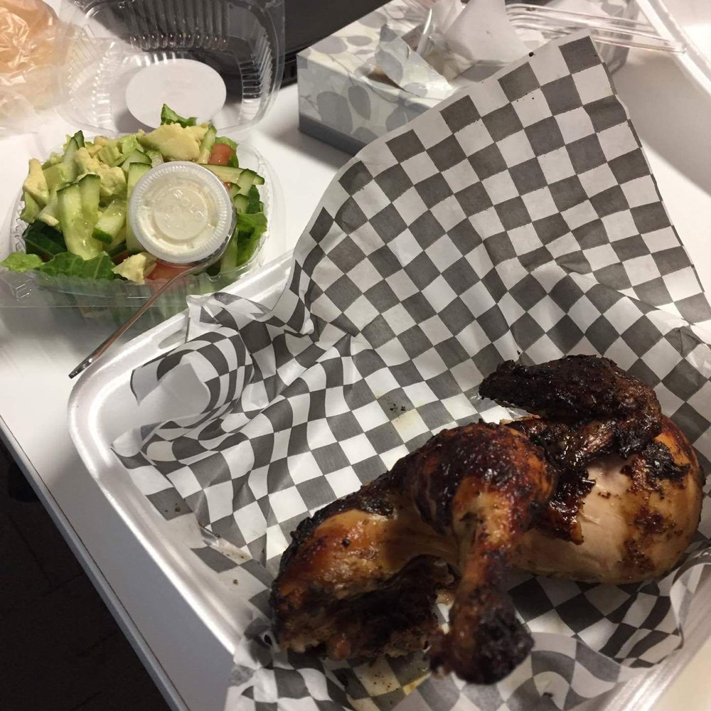 Los Chicos Brasa - Chicken with Peruvian salad in background - Chicken Wings Near Me - Markham, Ontario Los Chicos Brasa - Chicken with Peruvian salad in background - Chicken Wings Near Me - Markham, Ontario