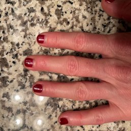 Nails one week after having them done.