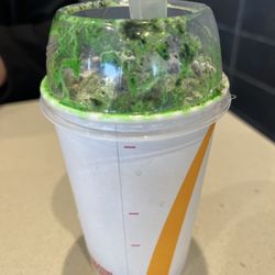 McDonald's - My shamrock had alien puke on the inside of the lid lol
