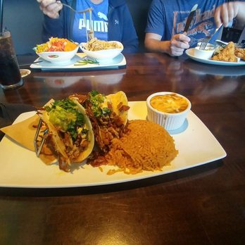 Yard House - Vampire tacos, southern fried bonless chicken breast, garlic noodles and ranch salad. All delicious! - New American Near Me - Carlsbad, California