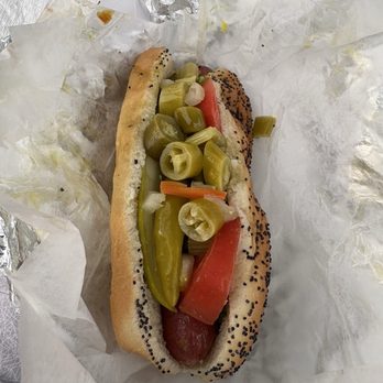 Yovi"s - Chicago Style dog with Hot Ghiarrdinerra - Hot Dogs Near Me Yovi"s - Chicago Style dog with Hot Ghiarrdinerra - Hot Dogs Near Me