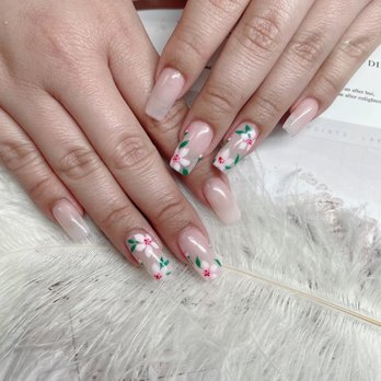 M2 Nail Lounge - Gel-X w/ Hand Painted Design - Nail Salons Near Me - Alhambra , California