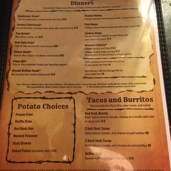 Red Rock Restaurant - Menu 3 - American Near Me - Wall, South Dakota Red Rock Restaurant - Menu 3 - American Near Me - Wall, South Dakota