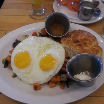 Jelly - Sweet potato hash with eggs sunny side up. Only so-so, I don't recommend it. - Breakfast & Brunch Near Me - Denver, Colorado
