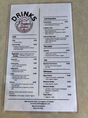 Menu photo 3 Provecho Calimex Los Angeles, CA
