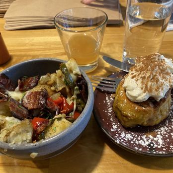 Juneberry Table - Sweet potato cinnamon roll and loaded potatoes hit the - Breakfast & Brunch Near Me - Cleveland, Ohio