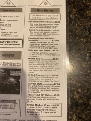 Menu photo 1 Uptown Pub & Grill Racine, WI