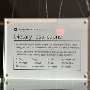 Etihad Lounge - Allergens and dietary restriction list key! - Airport Lounges Near Me - Dulles, Virginia Etihad Lounge - Allergens and dietary restriction list key! - Airport Lounges Near Me - Dulles, Virginia