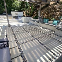 Large custom pavers with pebbles