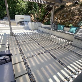 Platinum Paving & Landscaping - Large custom pavers with pebbles - Landscaping Near Me