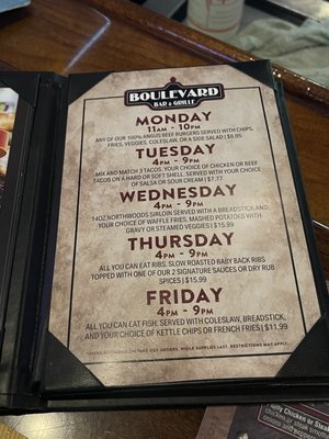 Menu photo 3 Boulevard Bar & Grille - Coon Rapids Coon Rapids, MN Menu photo 3 Boulevard Bar & Grille - Coon Rapids Coon Rapids, MN