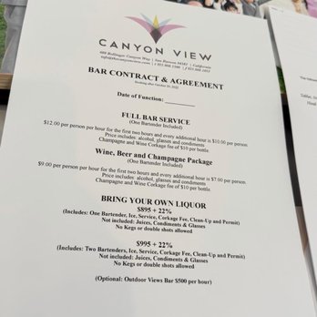 Canyon View Event Center - Bar contract - Venues & Event Spaces Near Me - San Ramon, California