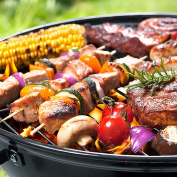CTown Supermarkets - a grill with meat, vegetables and corn - Grocery Near Me - Hackensack, New Jersey