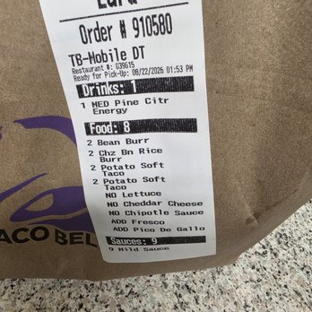 Taco Bell - My order showing no lettuce requested - Fast Food Near Me - San Bernardino, California Taco Bell - My order showing no lettuce requested - Fast Food Near Me - San Bernardino, California