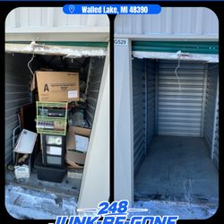 248-Junk-Be-Gone - Storage unit cleanout from walled lake, MI boxes, bags, household items.