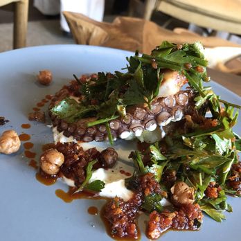 Town Hall - Seared octopus appetizer is a must with fingerling potatoes, lemon yogurt and crispy chickpeas - New American Near Me - Jacksonville, Florida Town Hall - Seared octopus appetizer is a must with fingerling potatoes, lemon yogurt and crispy chickpeas - New American Near Me - Jacksonville, Florida