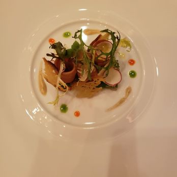 Joel Robuchon - Les Haricots Verts – Haricot vert, shaved foie gras, curls of Parmesan and wasabi vinaigrette - French Near Me - Las Vegas, Nevada