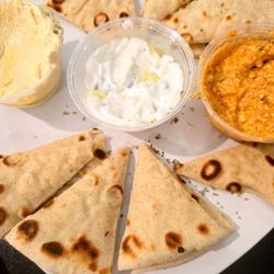 Barry's Greek Grilll - Look at that beautiful sauces