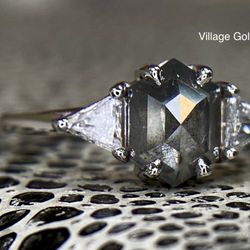 Village Goldsmith Jewelers - Custom salt and pepper diamond ring, made in house