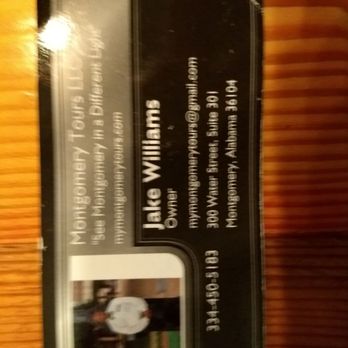 Montgomery Tours - Mr. William's card - Tours Near Me