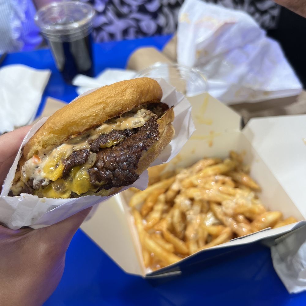 Burger Bodega - Smash Burger Double with Harlem Aioli, Screw Fries - Burgers Near Me - Houston, Texas