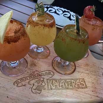 Kalaveras - Margarita flight - do yourself a favor and get it!! - Cocktail Bars Near Me - Bellflower, California