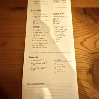 bartaco - Menu - Tacos Near Me - Washington, DC, District of Columbia