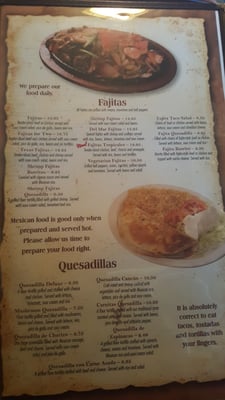 Menu photo 3 Las Trancas Mexican Restaurant Ripley, WV