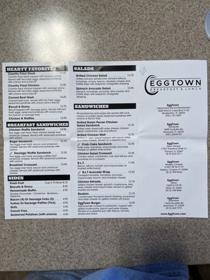 Menu photo 2 Eggtown - Lithia Lithia, FL