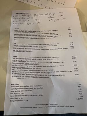 Menu photo 1 The Outsider Edinburgh, EDH Menu photo 1 The Outsider Edinburgh, EDH