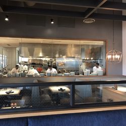 Bazille at Nordstrom - A view from our dining room of the scratch kitchen and skilled cooks.