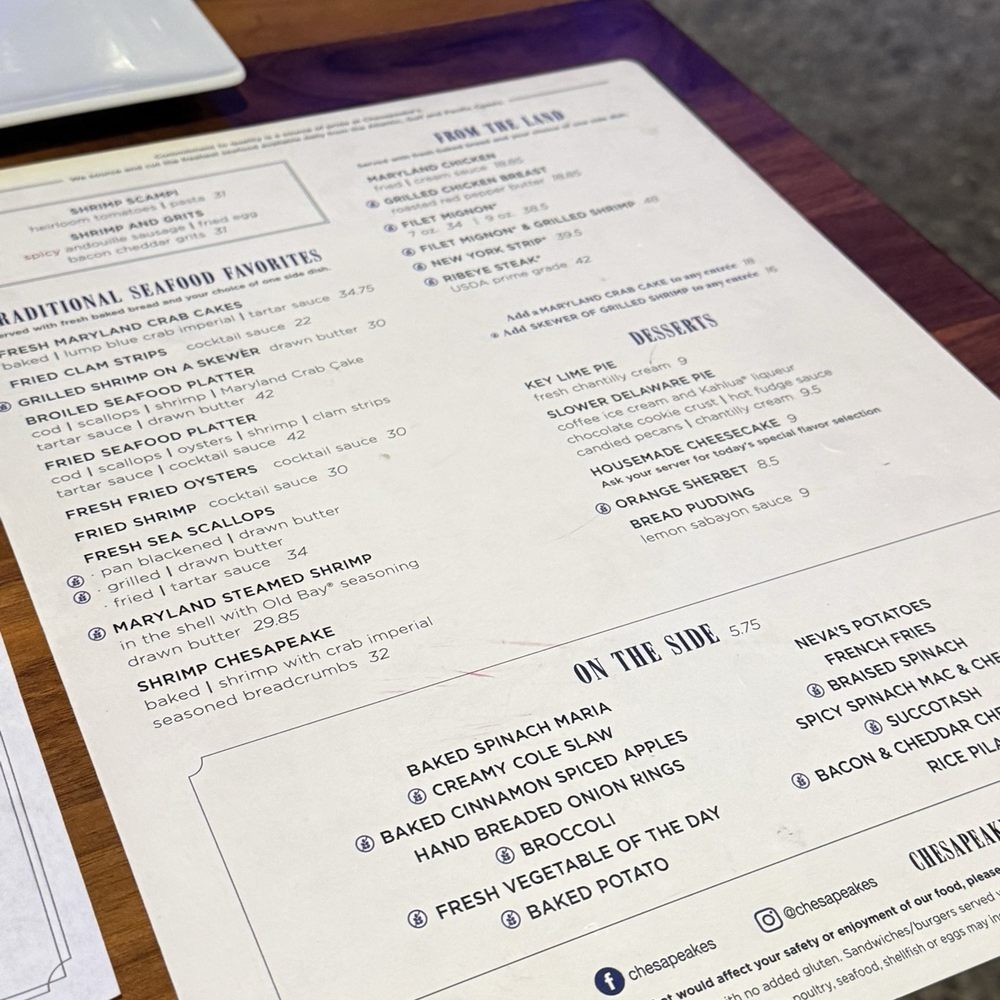 Chesapeake's - Menu - Seafood Near Me - Knoxville, Tennessee Chesapeake's - Menu - Seafood Near Me - Knoxville, Tennessee