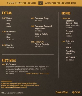Menu photo 3 CAVA Plano, TX