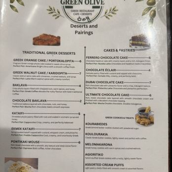 Green Olive - Menu eight of nine - Greek Near Me - Cranbury, New Jersey