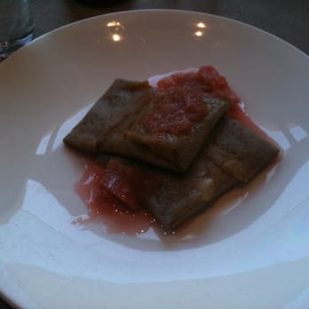 Nopa - Sweet Ricotta Crepe w Rhubarb Compote ($11) - New American Near Me - San Francisco, California
