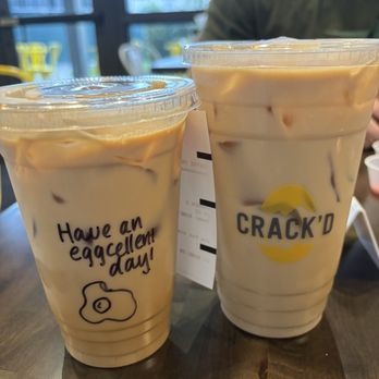 Crack’d Kitchen and Coffee - Pistachio white mocha & medium sized is the Macadamia latte - Breakfast & Brunch Near Me - Plantation, Florida Crack’d Kitchen and Coffee - Pistachio white mocha & medium sized is the Macadamia latte - Breakfast & Brunch Near Me - Plantation, Florida
