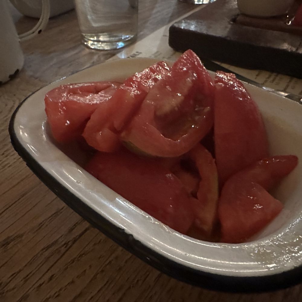 The Vesuvian tomatoes with some olive oil and sea salt. OMG. Good. The Vesuvian tomatoes with some olive oil and sea salt. OMG. Good.