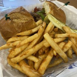 Cheese steak with fries Cheese steak with fries