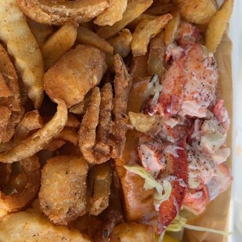 Beach House - The best lobster roll and fry combo plate you'll ever eat. So much lobster and more fries than you'll need but you can't stop eating them - Seafood Near Me - Hingham, Massachusetts