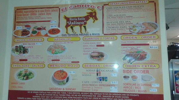 Menu photo 2 El Cabrito Pomona, CA