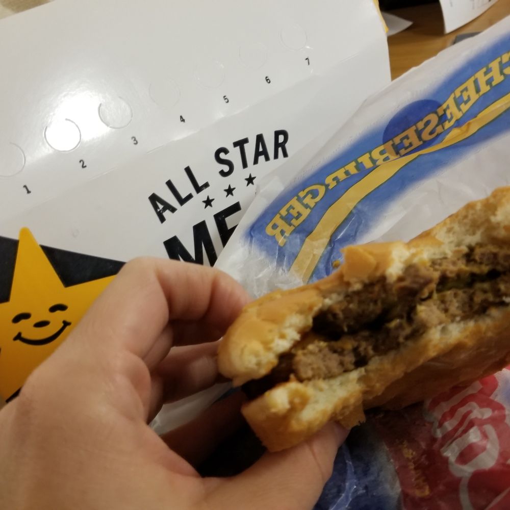 Carl's Jr - The picture speaks for itself, look at what it is supposed to look like. - Burgers Near Me - Pomona, California Carl's Jr - The picture speaks for itself, look at what it is supposed to look like. - Burgers Near Me - Pomona, California
