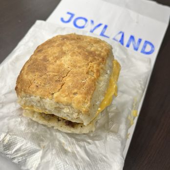 Joyland - So good! Sausage, egg, and cheese biscuit - Burgers Near Me - Birmingham, Alabama