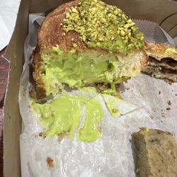 70 North - Croissant tube with pistachio cream.
