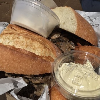 Grégoire - Tri-tip sandwich with potato puffs on the side - French Near Me - Berkeley, California