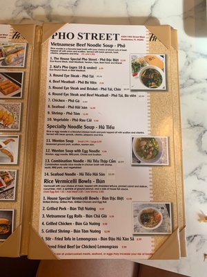 Menu photo 2 Pho Street Bradenton, FL