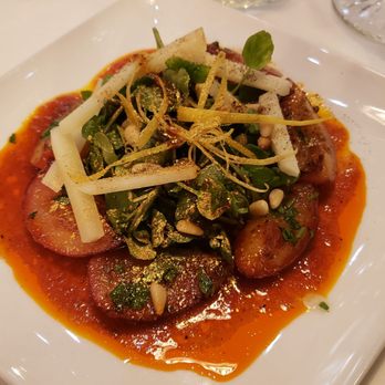 Buffalo Dreamer - Blistered Plum Salad with watercress, manchego, pine nuts, lemon zest. - New American Near Me - Hot Springs, South Dakota Buffalo Dreamer - Blistered Plum Salad with watercress, manchego, pine nuts, lemon zest. - New American Near Me - Hot Springs, South Dakota