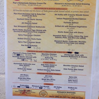 Monarch Seafoods - Menu and prices - Seafood Near Me - Honolulu, Hawaii