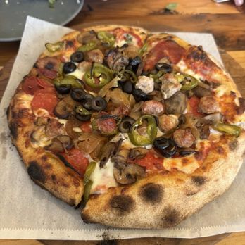 Rudolfo's - Hubby's pizza! Add jalapenos. - Italian Near Me - Pacific Grove, California
